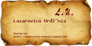 Lazarovics Uránia névjegykártya